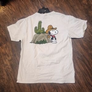 Peanuts T-Shirt with Snoopy and Cactus Design Cowboy Wild Wild Wesf Large